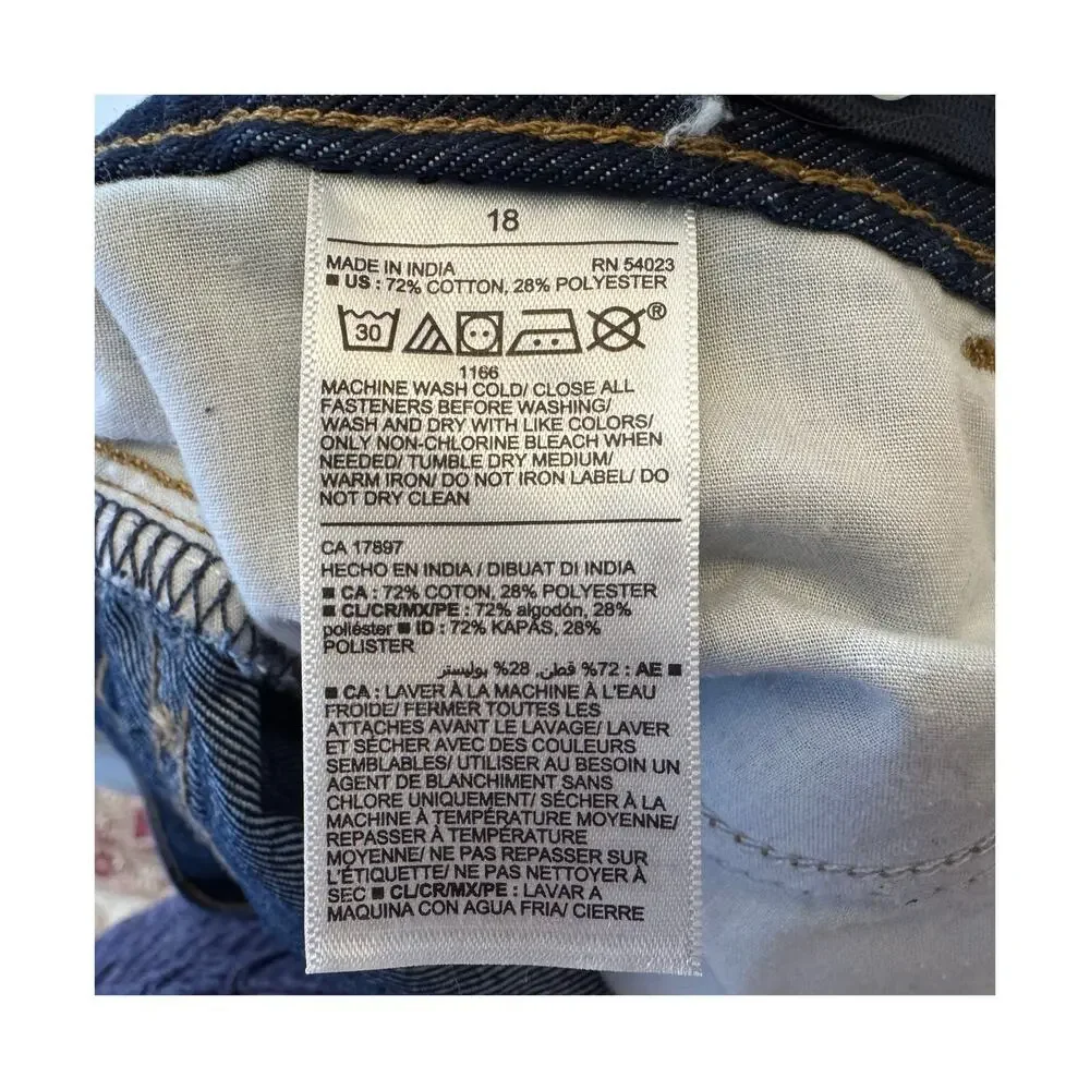Old Navy Straight Leg Dark Wash Jeans Boys Size 18 NWOT